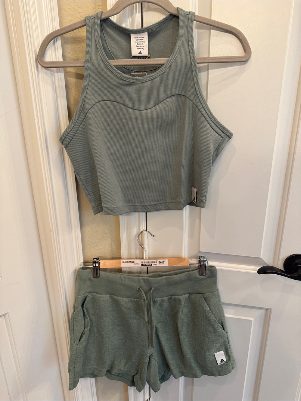 adidas NWT Women's Athletic Short Set in Sage Green